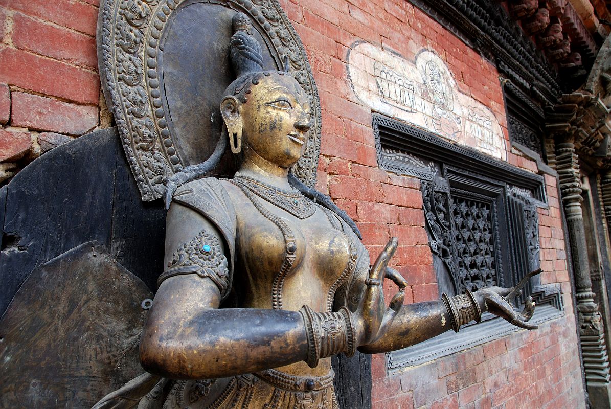 Kathmandu Patan Durbar Square Mul Chowk 08 River Goddess Jamuna Close Up 